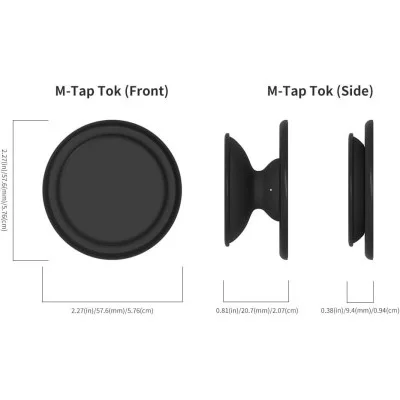 Sinjimoru M-Tap Tok Phone Grip Magnetic Silicone - Black